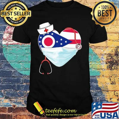 Love Nurse Columbus Crew Ohio Flag Covid-19 shirt