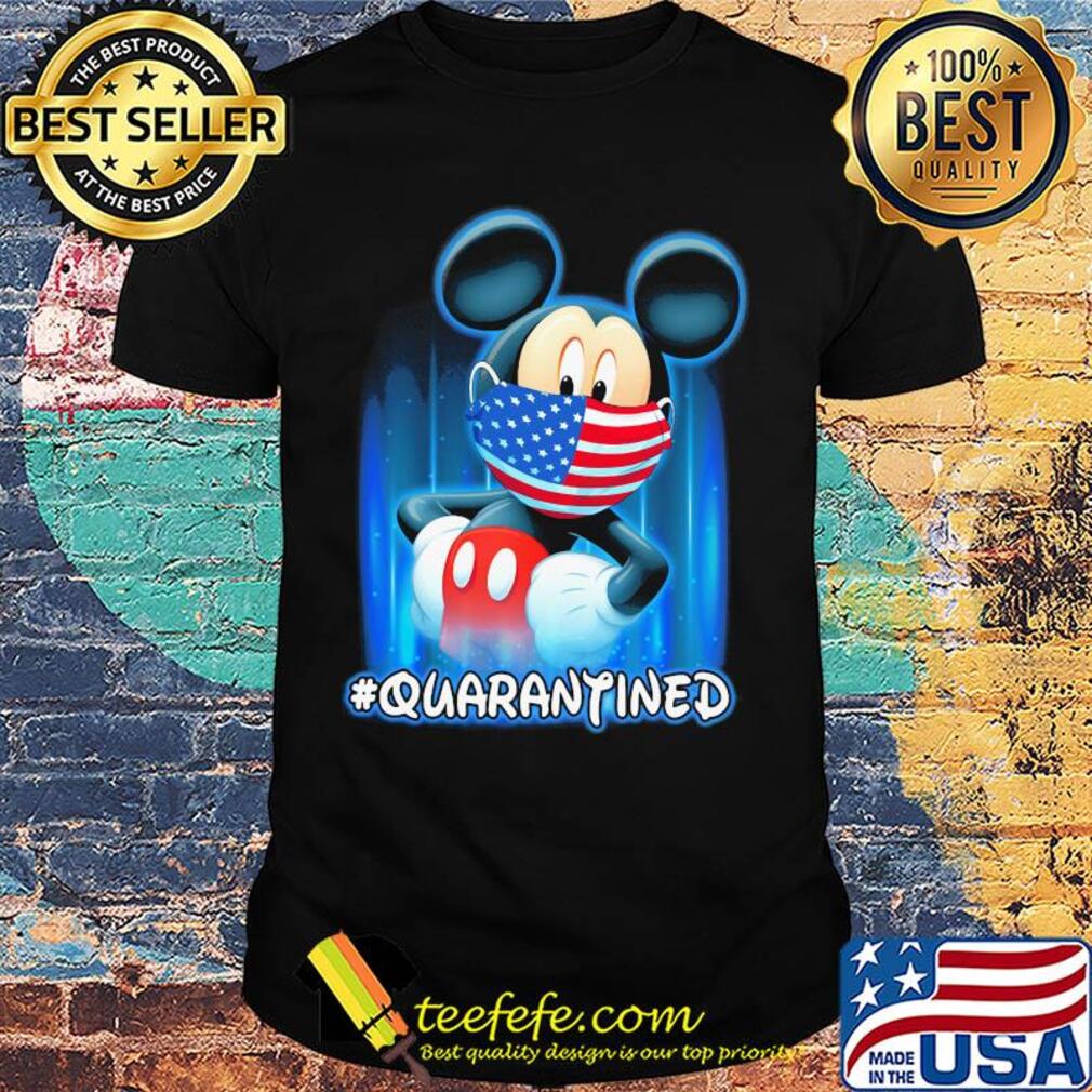 Mickey mouse quarantined American flag mask Disney shirt