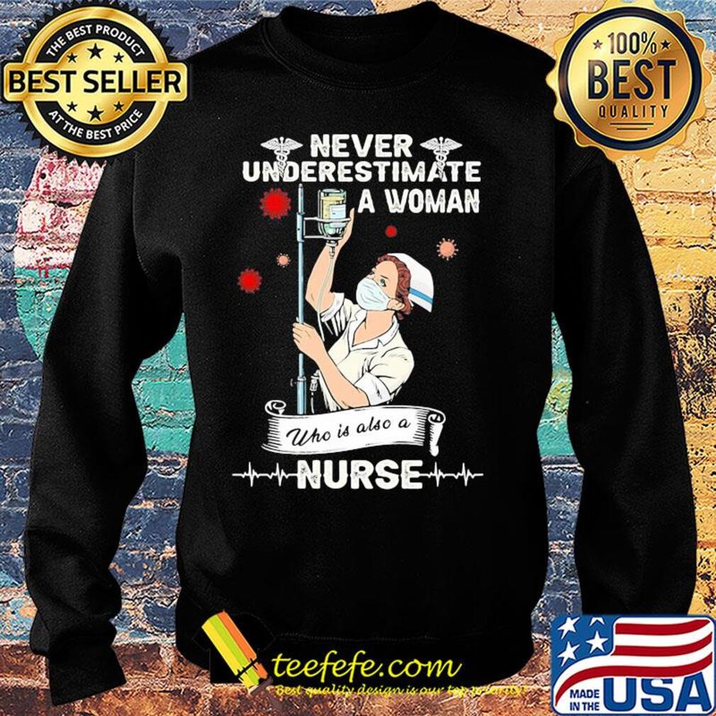 Never underestimate a woman who is also a nurse mask s Sweater Never underestimate a woman who is also a nurse mask s Sweater