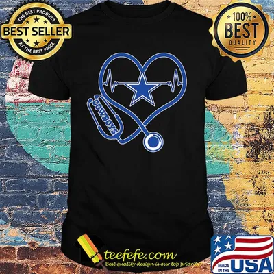 Nurse dallas cowboys stethoscope heart shirt