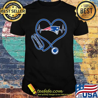 Nurse new england patriots stethoscope heart shirt