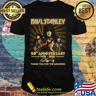 Paul Stanley 50th anniversary 1970-2020 signature thank you for the memories shirt