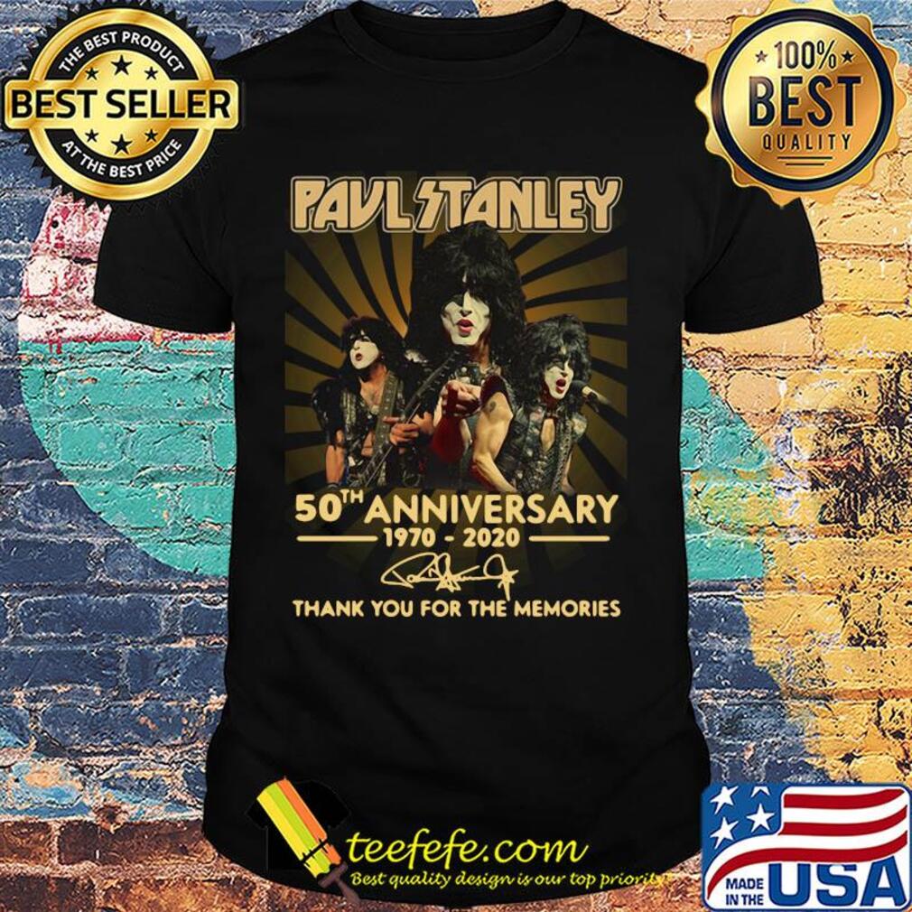 Paul Stanley 50th anniversary 1970-2020 signature thank you for the memories shirt