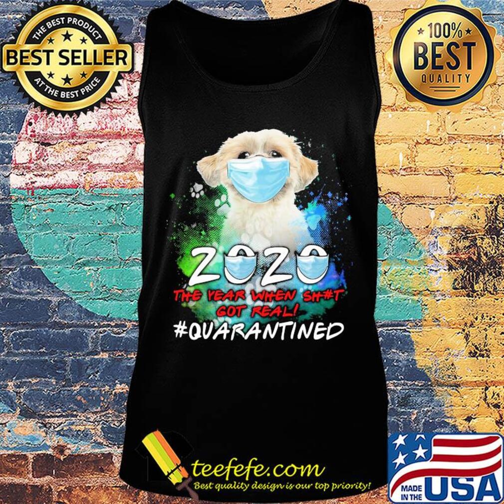 Pekingese 2020 the year when shit got real #quarantined mask s Tank top Pekingese 2020 the year when shit got real #quarantined mask s Tank top