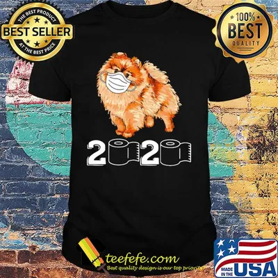 Pomeranian mask 2020 toilet paper shirt