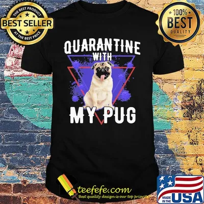 Quarantine with my pug coronavirus shirt
