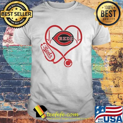 Reds MLB stethoscope hearbeat shirt