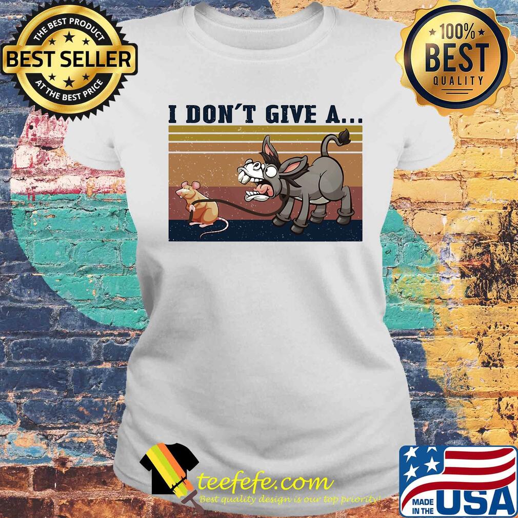 Retro Navy I Don't Give A Rat Donkey s Laides tee Retro Navy I Don't Give A Rat Donkey s Laides tee