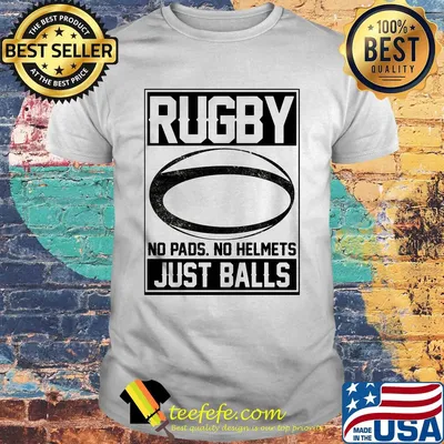 Rugby no pads no helmets just balls line shirt