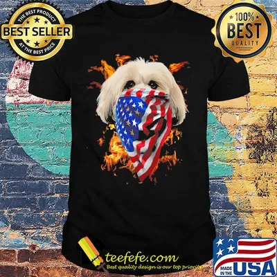 Shih tzu fire in sight american flag shirt