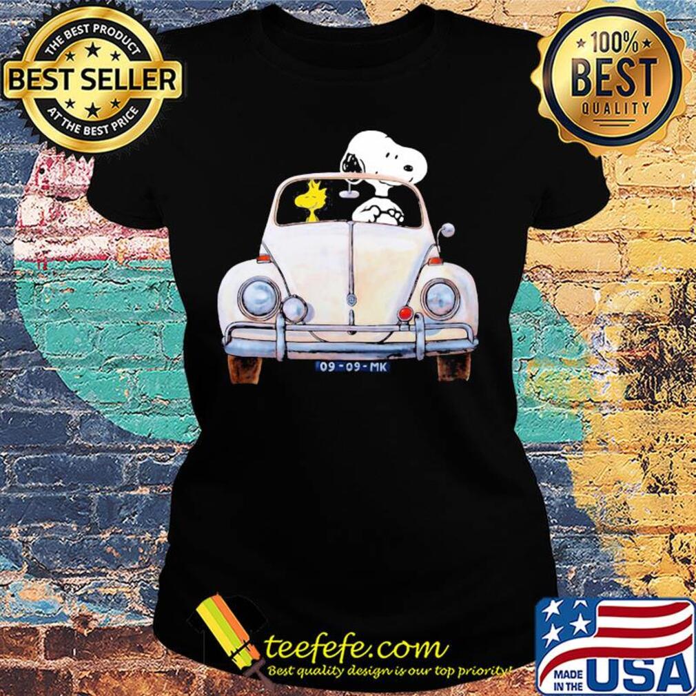 Snoopy and Woodstock driving 09 09 Mk s Ladies tee Snoopy and Woodstock driving 09 09 Mk s Ladies tee