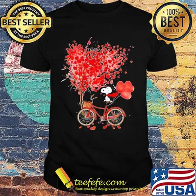 Snoopy happy valentine's day bubble bicycle shirt
