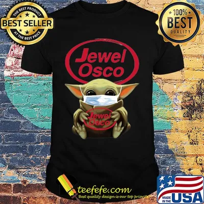 Star wars baby yoda hug jewel osco mask covid-19 shirt