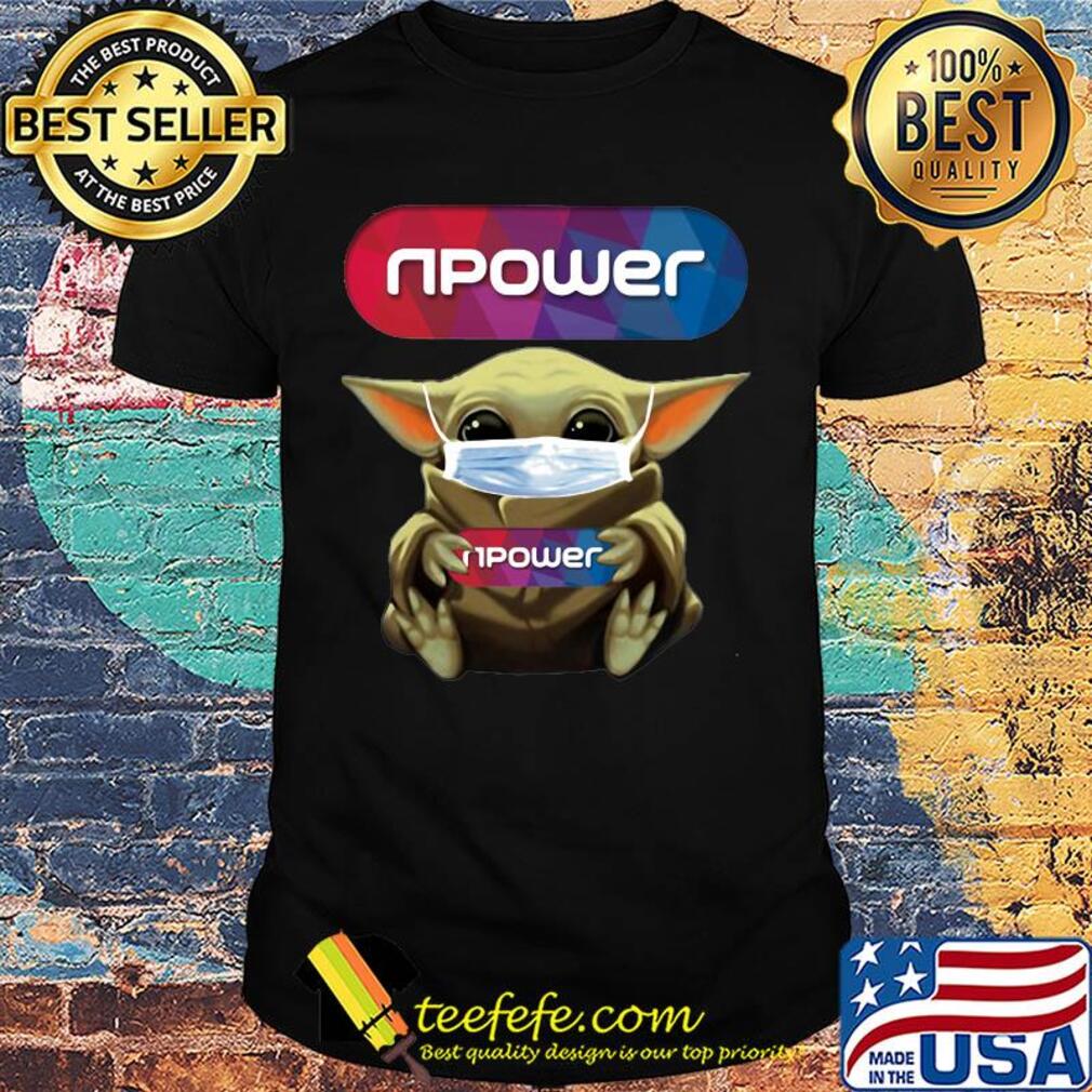 Star wars baby yoda hug rwe npower mask covid-19 shirt