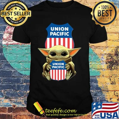 Star wars baby yoda hug Union pacific shirt