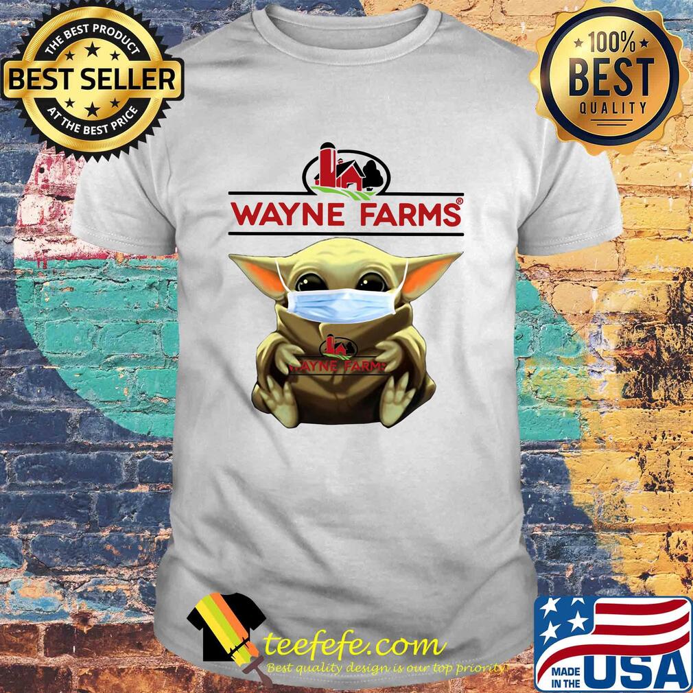 Star wars baby yoda hug wayne farms mask covid-19 shirt