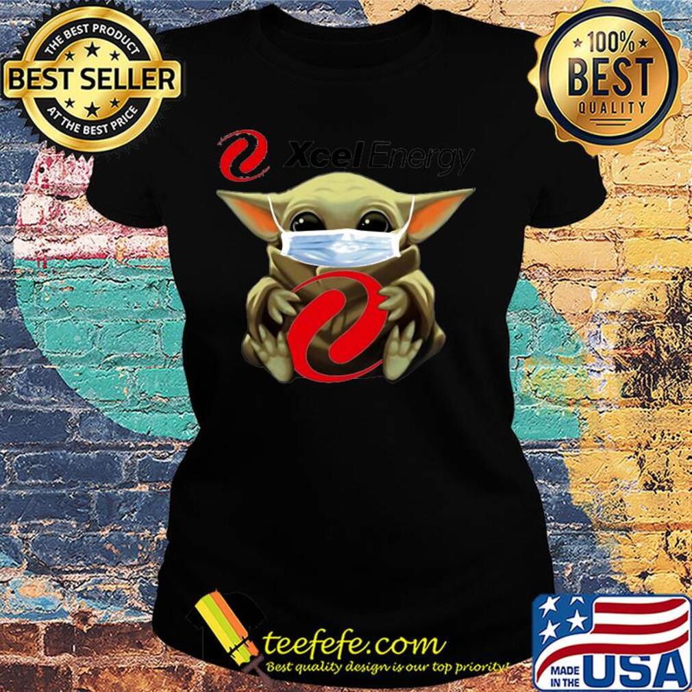 Star wars baby yoda hug xcel energy mask covid-19 s Ladies tee Star wars baby yoda hug xcel energy mask covid-19 s Ladies tee