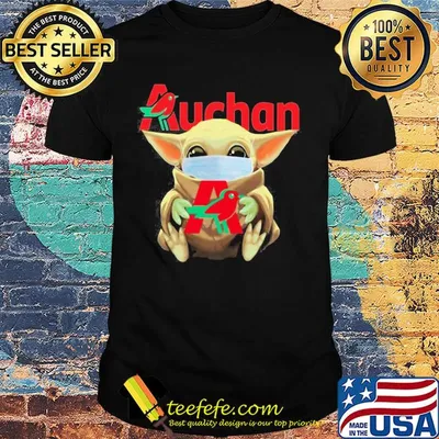Star wars baby yoda mask hug auchan covid-19 shirt