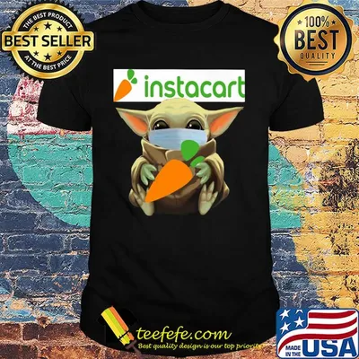 Star wars baby yoda mask hug instacart covid-19 shirt