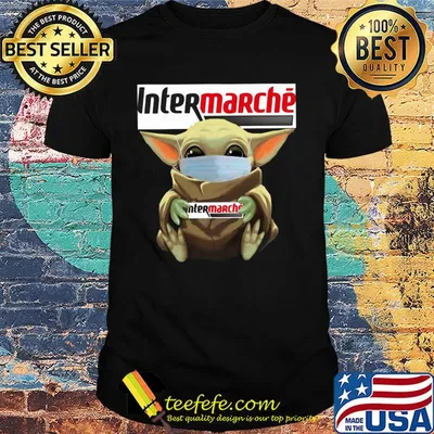 Star wars baby yoda mask hug intermarché covid-19 shirt