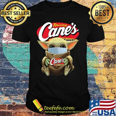 Star wars baby yoda mask hug raising cane’s chicken fingers covid-19 shirt