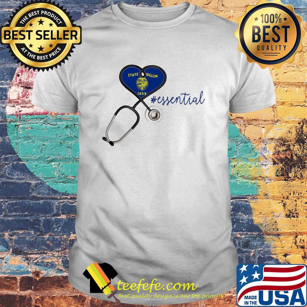 State oregon flag stethoscope essential heart shirt