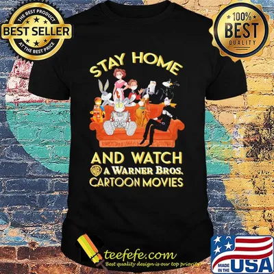 Stay home and watch a warner bros cartoon movies in sofa shirt