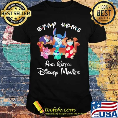 Stay home and watch Disney Movies Stitch Mulan shirt