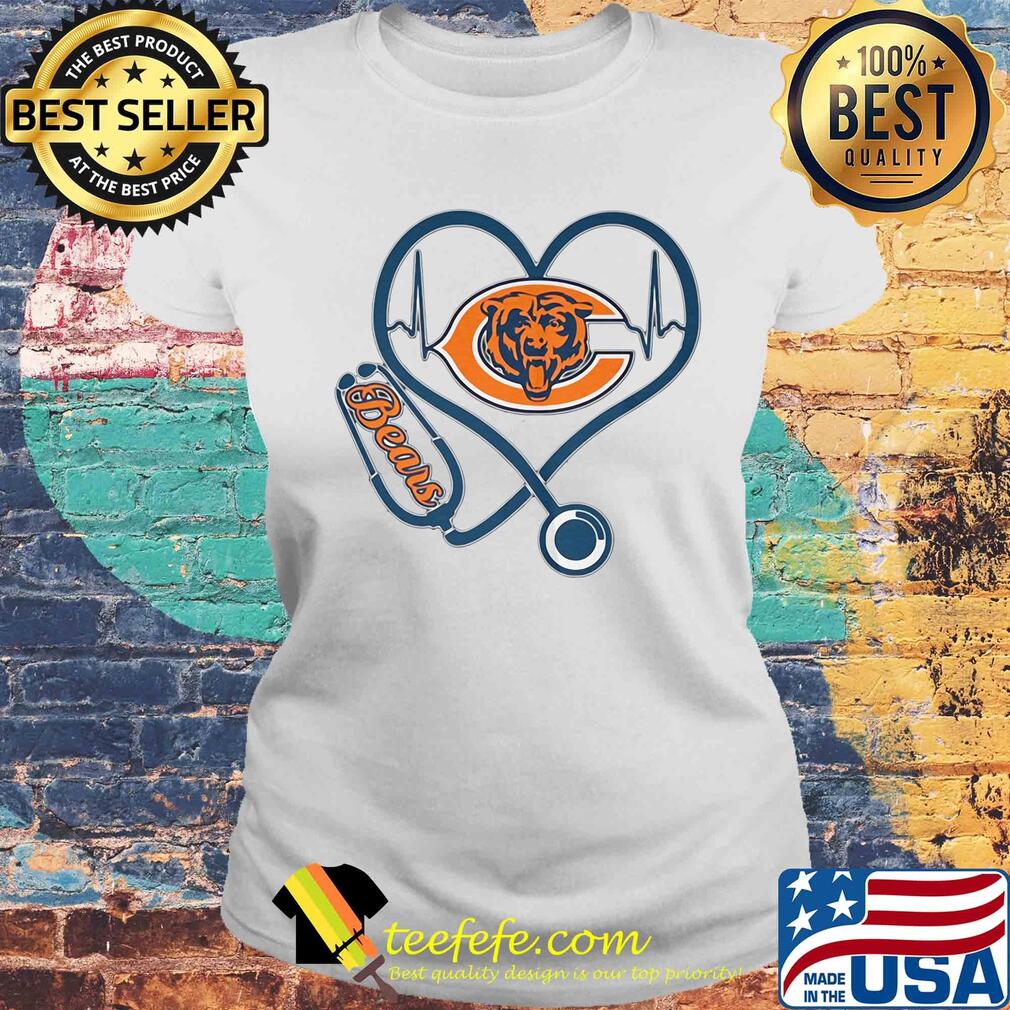 Stethoscope heart beat Chicago Bears s Laides tee Stethoscope heart beat Chicago Bears s Laides tee