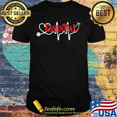 Stethoscope heart beat essential caduceus shirt