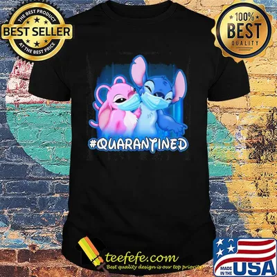 Stitch And Angel quarantined Disney mask Covid-19 shirt