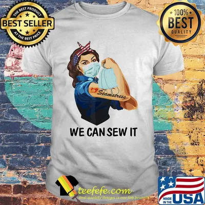 Strong woman tattoos seamstress we can sew it medical mask covid-19 shirt