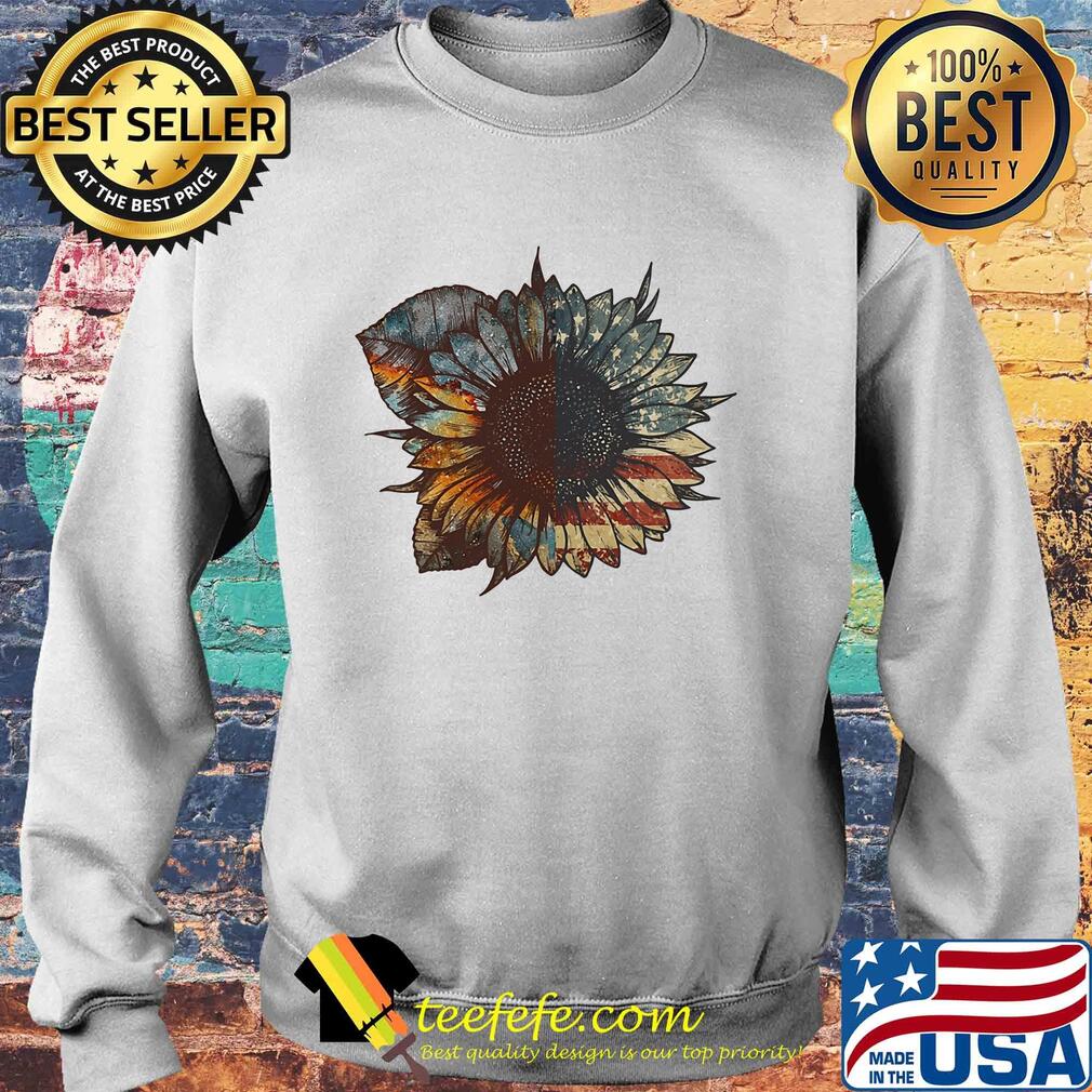 sunflower American flag veteran s Sweater sunflower American flag veteran s Sweater