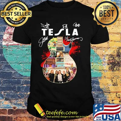 Tesla guitar band signature shirt