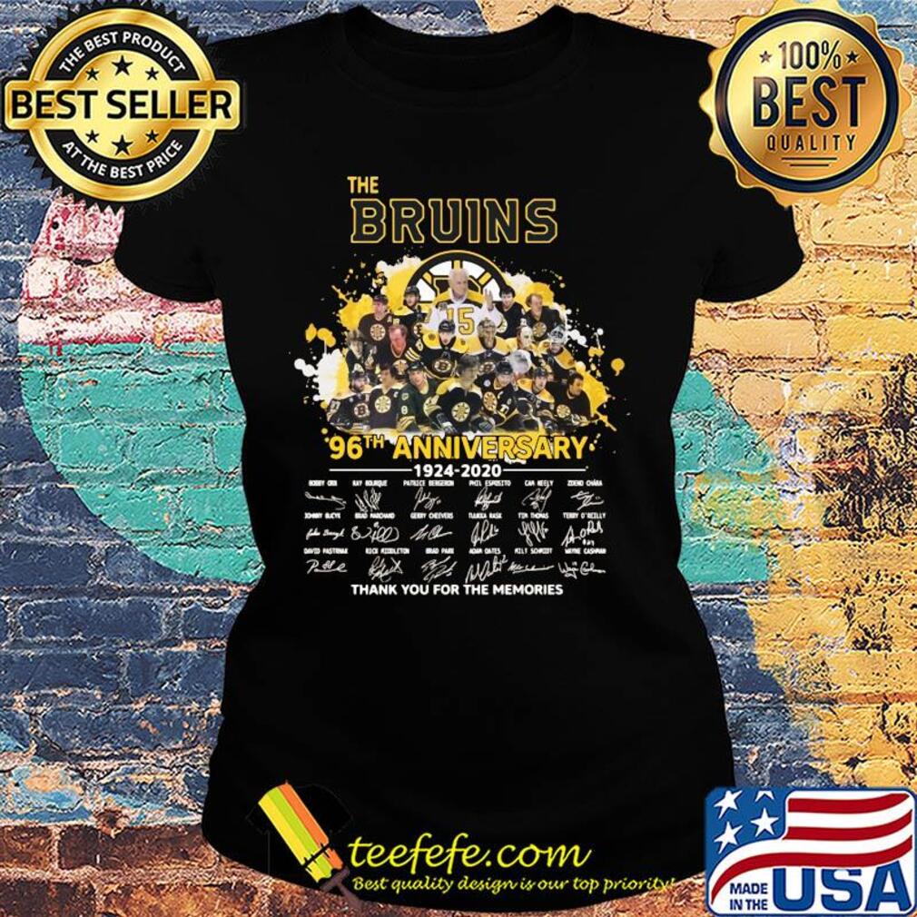 The Boston Bruins 96th anniversary 1924-2020 signatures thank you for the memories s Ladies tee The Boston Bruins 96th anniversary 1924-2020 signatures thank you for the memories s Ladies tee