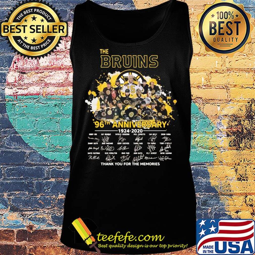 The Boston Bruins 96th anniversary 1924-2020 signatures thank you for the memories s Tank top The Boston Bruins 96th anniversary 1924-2020 signatures thank you for the memories s Tank top