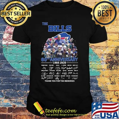 The Buffalo Bills 60th anniversary 1960-2020 signatures thank you for the memories shirt
