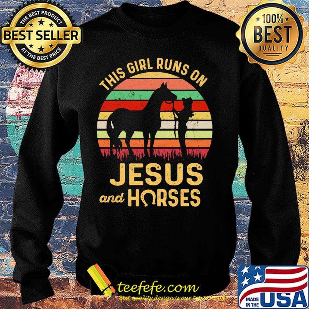 This girl runs on Jesus and Horses vintage s Sweater This girl runs on Jesus and Horses vintage s Sweater