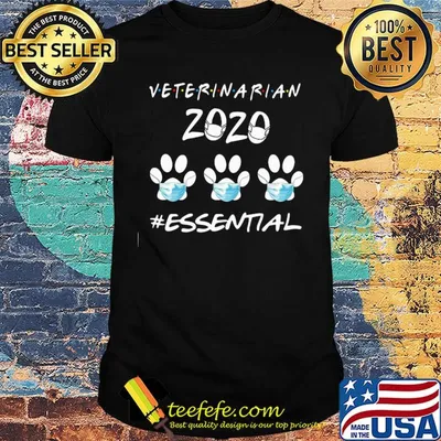Veterinarian 2020 mask essential paw dog shirt