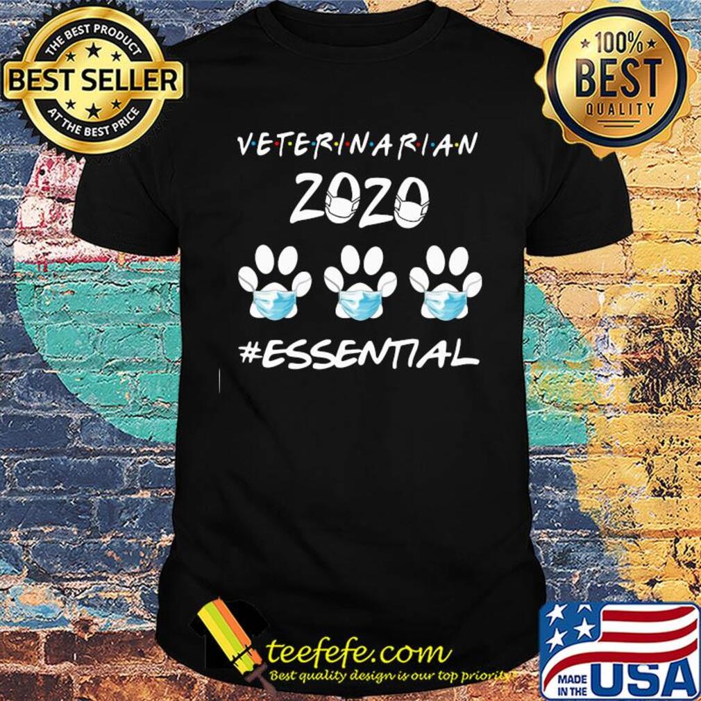 Veterinarian 2020 mask essential paw dog shirt