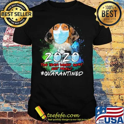 Vizsla 2020 the year when shit got real #quarantined t-shirt