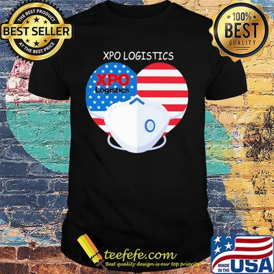XPO logistics heart mask American flag veteran shirt