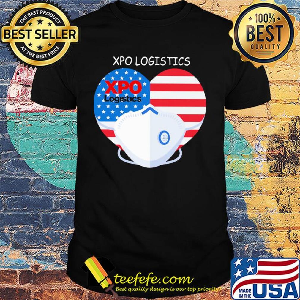 XPO logistics heart mask American flag veteran shirt