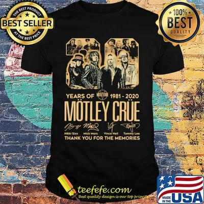 29 years of 1981 2020 motley crue thank you for the memories signatures shirt