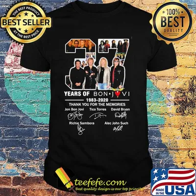 37 years of bon jovi 1983 2020 thank you for the memories signatures shirt