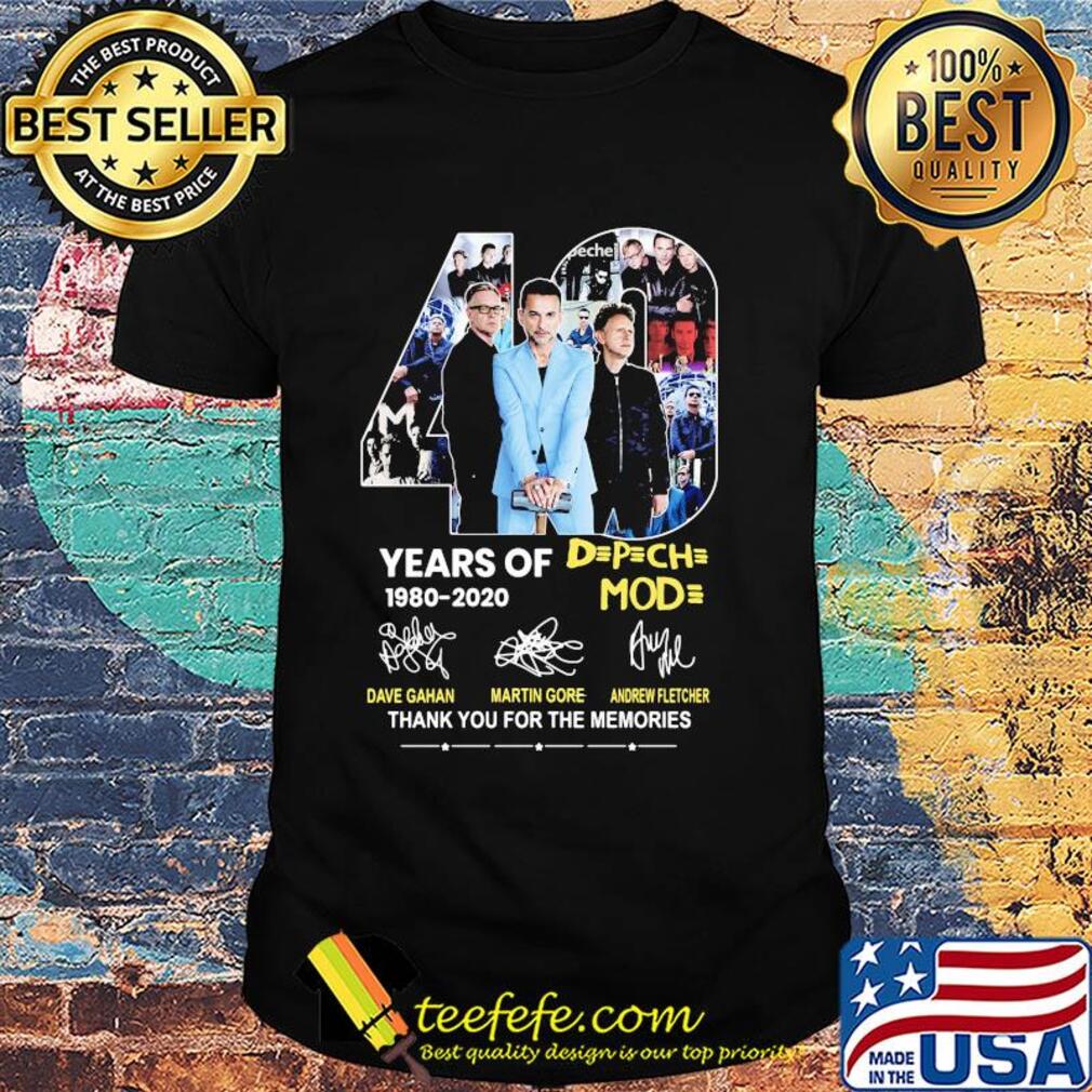 40 years of 1980 2020 depeche mode thank you for the memories signatures shirt
