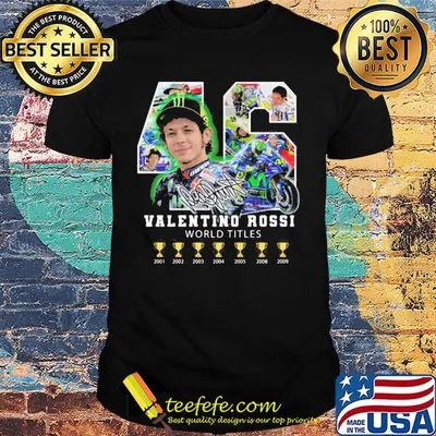 46 valentino rossi world titles champions signature shirt