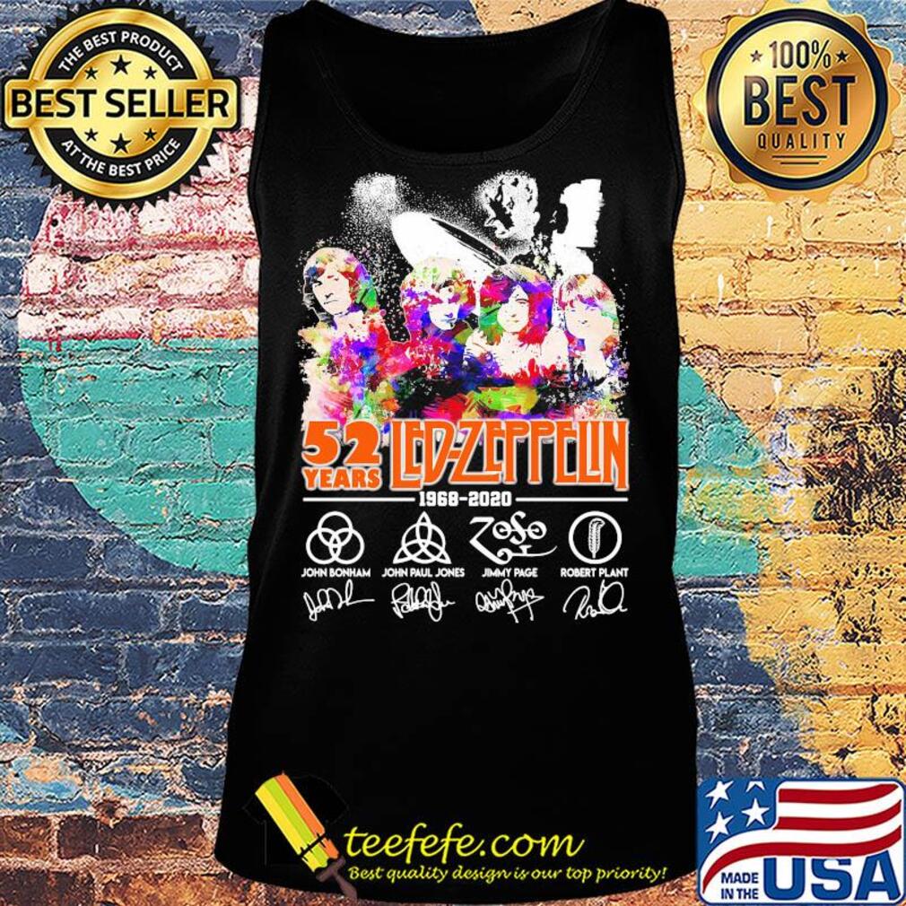 52 years led-zeppelin 1968 2020 john bonham john paul jones jimmy page robert plant signatures colors s Tank top 52 years led-zeppelin 1968 2020 john bonham john paul jones jimmy page robert plant signatures colors s Tank top