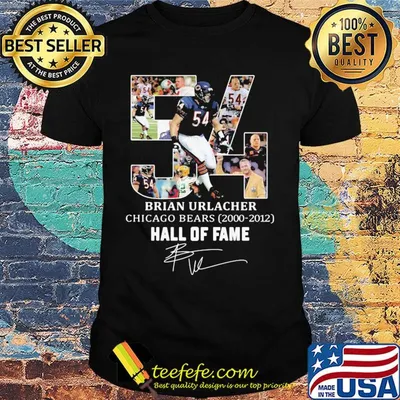 54 brian urlacher chicago bears 2000 2012 hall of fame signature shirt