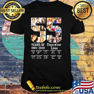 55 years of 1965 2020 days of our lives characters signatures shirt